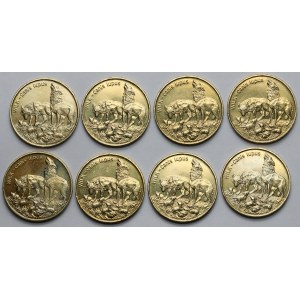 2 złote 1999 Wilk - pakiet (8szt)