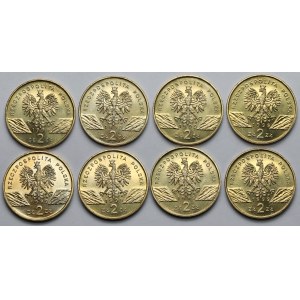 2 złote 1999 Wilk - pakiet (8szt)