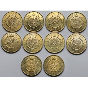 2 złote 1998 Zamek w Kórniku - pakiet (10szt)