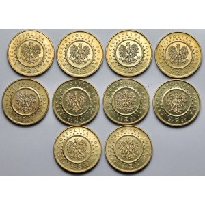 2 złote 1999 Pałac Potockich - Radzyń Podlaski - pakiet (10szt)