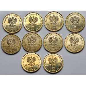 2 złote 2000 Zjazd w Gnieźnie - pakiet (10szt)