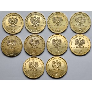 2 złote 1998 Niepodległość i 2000 Bunt Grudniowy - zestaw (10szt)