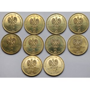 2 złote 2000, 1000-lecie Wrocławia - pakiet (10szt)
