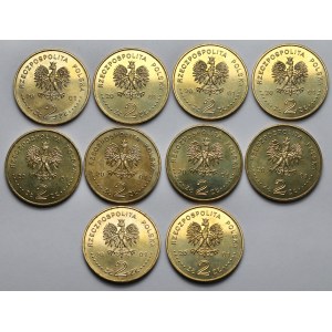 2 złote 2001 Szlak Bursztynowy - pakiet (10szt)