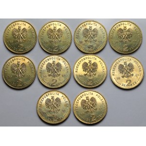 2 złote 2001 Szlak Bursztynowy - pakiet (10szt)