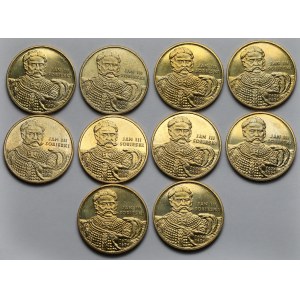 2 złote 2001 Jan III Sobieski - pakiet (10szt)