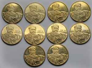 2 złote 2001 Jan III Sobieski - pakiet (10szt)