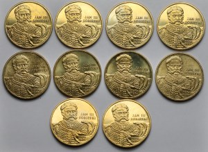 2 złote 2001 Jan III Sobieski - pakiet (10szt)