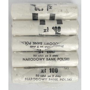 Zgrzewka rulonów bankowych 2 złote 1989