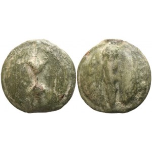 Anonymous, Quatrunx, Luceria, c. 225-217 BC; Æ (89,39 g; 45 mm)
