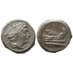 Anonymous, Semuncia, c. 217-215 BC; Æ (7,86 g; 20,1 mm; 5 h)