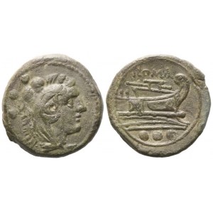 Anonymous, Quadrans, after 211 BC; Æ (9,58 g; 22,8 mm; 2 h)