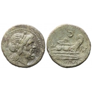 Anonymous, Semis, c. 211-210 BC; Æ (15,85 g; 27 mm; 3 h)