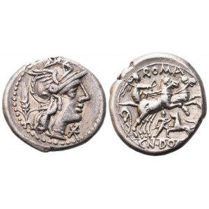 Cn. Domitius Ahenobarbus, Denarius, 128 BC; AR (3,97 g; 18,8 mm; 2 h)