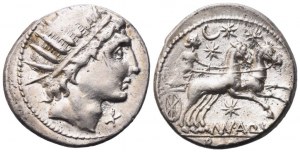 Mn. Aquillius, Denarius, 109-108 av. J.-C. ; AR (3,87 g ; 19,2 mm ; 3 h)