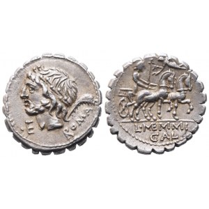 L. Memmius Galeria, Denarius serratus, 106 BC; AR (3,88 g; 18,2 mm; 9 h)