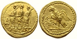 Tracja, Królestwo Kosona (poł. I w. p.n.e.), stater, mennica północna Grecja, ok. 42 p.n.e.; AV (8,42 g; 20 mm; 12 godz.)