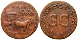 Julia Augusta (Livia), Sestertius struck under Tiberius, Rome, AD 22-23; Æ (28,60 g; 35 mm; 9 h)