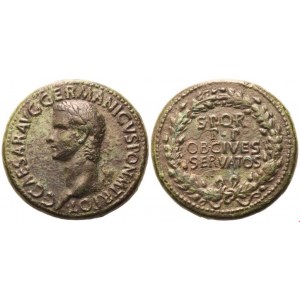 Gaius (37-41), Sestertius, Rome, 37-38; Æ (28,76 g; 35,6 mm; 6 h)