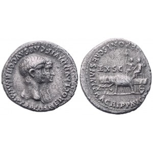 Nero (54-68), with Agrippina II, Denarius, Rome, 55; AR (3,49 g; 18,8 mm; 3 h)