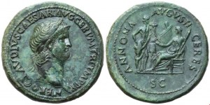 Nero (54-68), Sestercius, Řím, 64-66; Æ (26,05 g; 36,5 mm; 6 h)