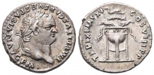 Titus (79-81), denár, Řím, 80; AR (3,48 g; 17 mm; 6 h)