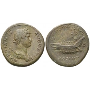 Hadrián (117-138), Sestercius, Řím, 132-134; Æ (28,78 g; 33,5 mm; 11 h)