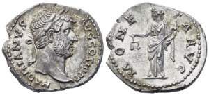 Hadrián (117-138), denár, Řím, 134-138; AR (3,21 g; 18,3 mm; 6 h)