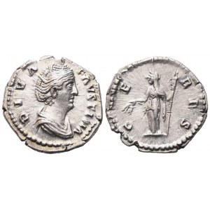 Diva Faustina I (died 140/1), Denarius struck under Antoninus Pius, Rome, after 141; AR (3,26 g; 18 mm; 5 h)