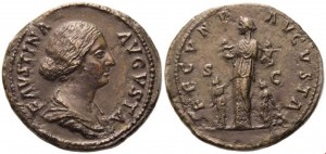 Faustina II, Sestertius struck under Marcus Aurelius and Lucius Verus, Rome, 161; Æ (21,92 g; 34 mm; 12 h)
