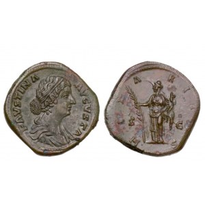 Faustina II, Sestertius struck under Marcus Aurelius, Rome, 161-176; Æ (27,58 g; 33 mm; 1 h)