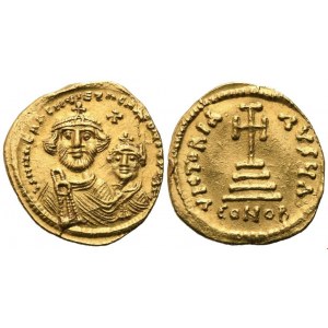 Heraclius (610-641) with Heraclius Constantine, Solidus, Constantinople; AV (4,46 g; 19,5 mm; 7 h)