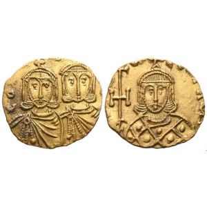 Constantine V (741-775) with Leo IV and Leo III, Solidus, Syracuse; AV (3,90 g; 17,9 mm; 6 h)