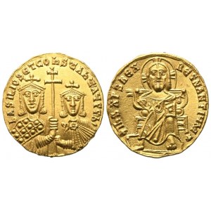 Basil I (867-886) with Constantine, Solidus, Constantinople; AV (4,39 g; 19,5 mm; 6 h)