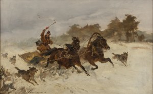 Czesław Wasilewski (1875 Warszawa - 1947 Łódź), Napad wilków