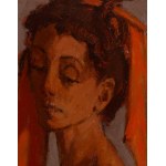 Benn Bencion Rabinowicz (1905 Białystok - 1989 Paryż), Portret kobiety z czerwoną chustką we włosach