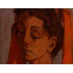 Benn Bencion Rabinowicz (1905 Białystok - 1989 Paryż), Portret kobiety z czerwoną chustką we włosach