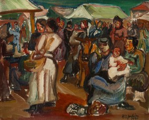 Henryk Epstein (1891 Łódź - 1944 obóz koncentracyjny, prawdopodobnie Auschwitz), Na targu, 1924