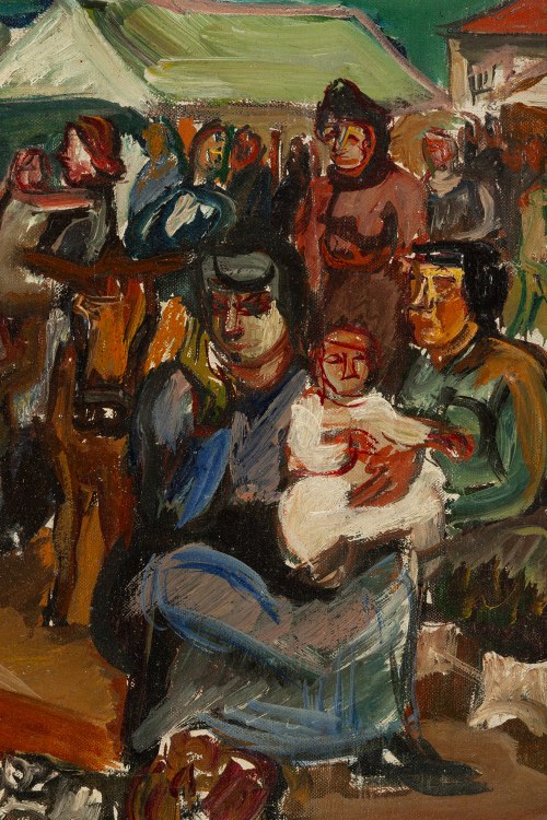 Henryk Epstein (1891 Łódź - 1944 obóz koncentracyjny, prawdopodobnie Auschwitz), Na targu, 1924