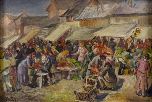 Friedrich Pautsch (1877 Delatyn near Stanislawow - 1950 Krakow), Village market