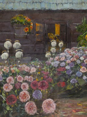 Ludwik Stasiak (1858 Bochnia - 1924 Kraków), Ogród przy wiejskiej chałupie