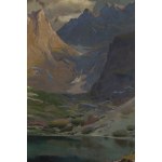 Michał Stańko (1901 Sosnowiec - 1969 Zakopane), Morskie oko o zachodzie słońca