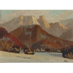 Franciszek Wójcik (1903 Wojciechowo - 1984 Zakopane), Winter mountain landscape with huts