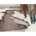 Mikhail Gorstkin Wywiórski (1861 Warsaw - 1926 Warsaw), Landscape from around Zakrzew ("Birches"), ca. 1910 (?)