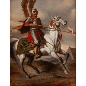 Feliks Sypniewski (1830 Warsaw - 1903 Warsaw), Hussar on a gray horse, 1881