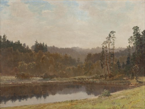 Konstanty Mackiewicz (1894 Małoryta k. Brześcia - 1985 Łódź), Pejzaż z jeziorem