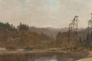 Konstanty Mackiewicz (1894 Maloryta near Brest - 1985 Lodz), Landscape with a lake