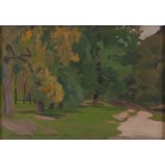 Stanislaw Czajkowski (1878 Warsaw - 1954 Sandomierz), View of the park, 1950