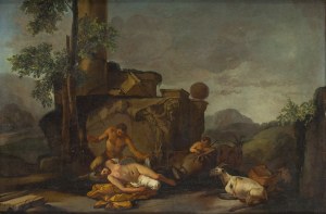 Autor nierozpoznany (XVIII/XIX w.), Satyr i nimfa