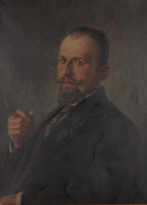 Mieczysław Reyzner (1861 Lwów - 1941 Lwów), Portret mężczyzny z cygarem